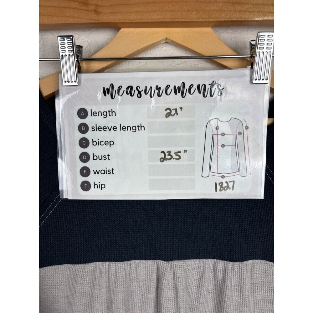 Suzanne Betro Color Block Top Blue Gray Womens Large Bell Sleeves Boho Fall‎ - Picture 7 of 7